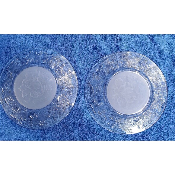 Vintage Princess House Fantasia dessert plates Poinsettia pattern 2 count - Picture 4 of 7
